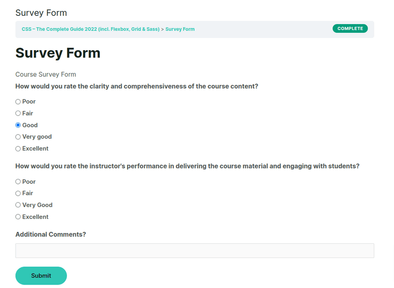View the survey form
