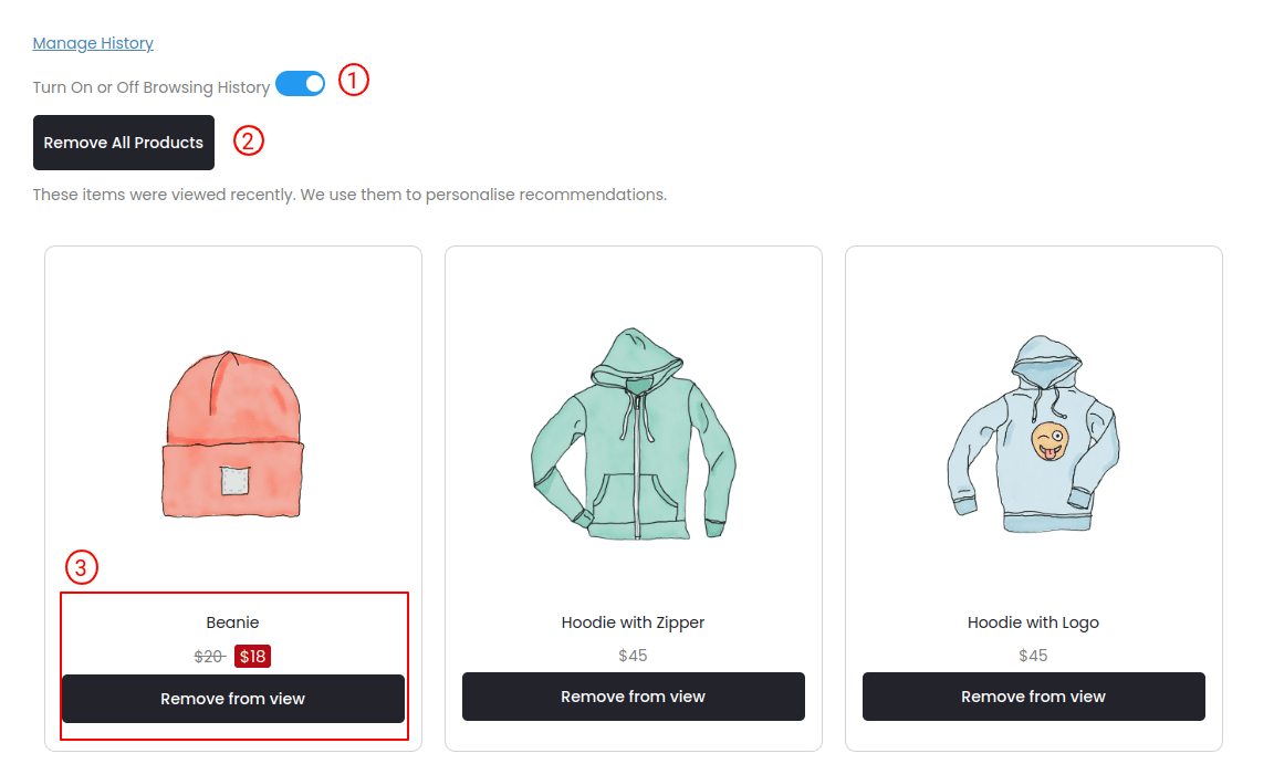 Recently Viewed Products Page