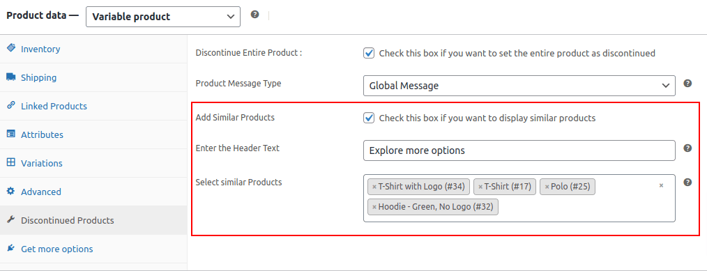 Add Similar Products