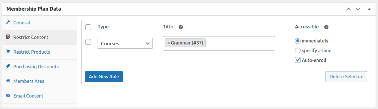 Setting up the Membership plans 3