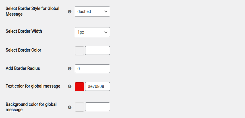 Message Customization Settings