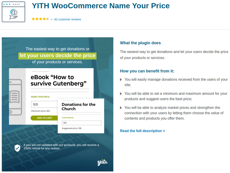 YITH WooCommerce Name Your Price