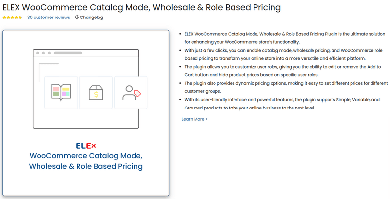 ELEX WooCommerce Catalog Mode Wholesale & Role Based Pricing