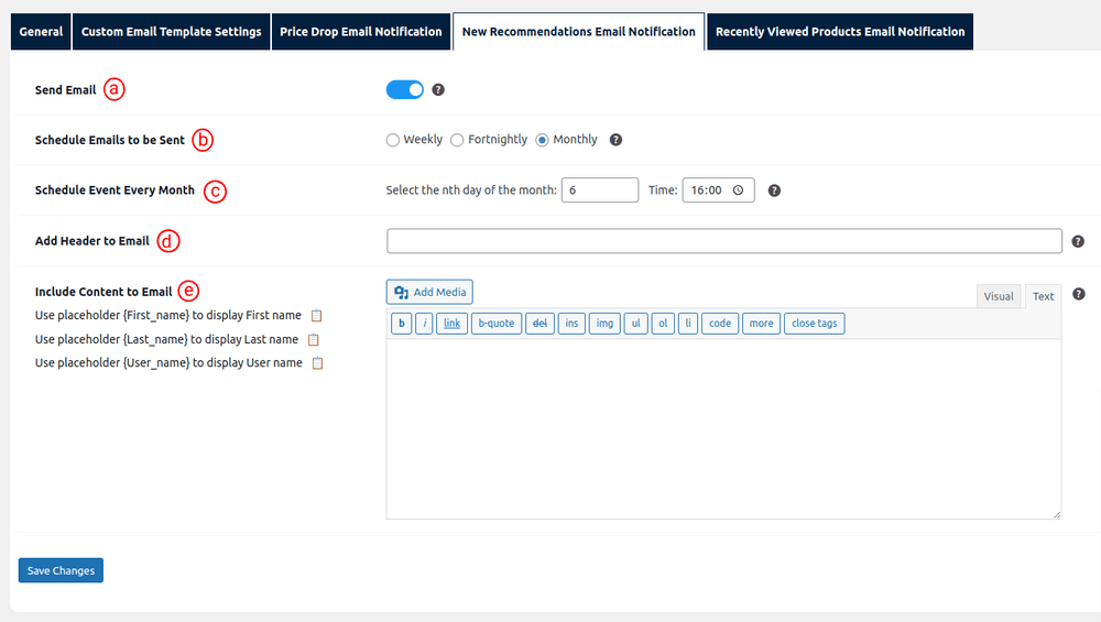 Setting up New Recommendations Email Notification