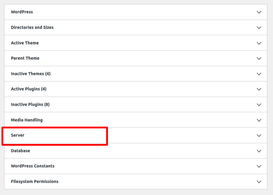 Site Health into Server