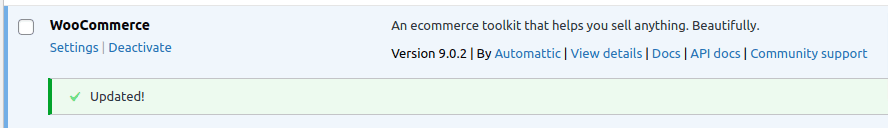 WooCommerce Update Done
